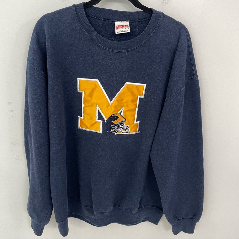 Vintage Nutmeg Mills University of Michigan Wolverines Crewneck Sweatshirt.  14